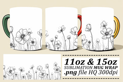 Delicate Blossom Haven Mug Pattern Art Sublimation afrosvg 