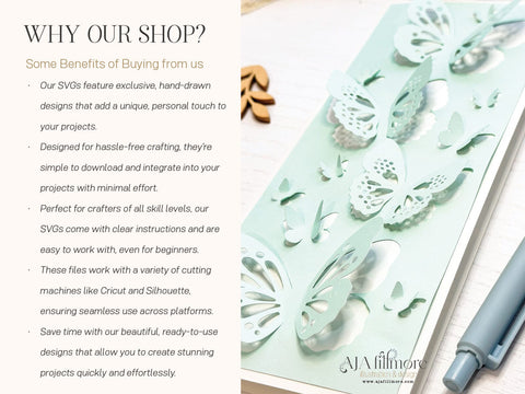 Delicate Butterfly Pop-Up SVG Card Craft File – Perfect for Spring & Special Occasions SVG Aja Nicole Designs 