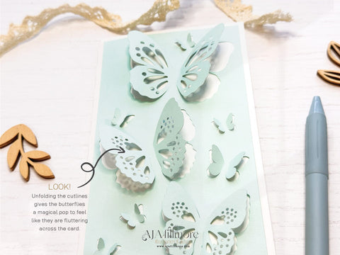 Delicate Butterfly Pop-Up SVG Card Craft File – Perfect for Spring & Special Occasions SVG Aja Nicole Designs 