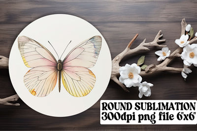 Delicate Butterfly Round Sublimation for Keychains and Car Accessories Sublimation afrosvg 