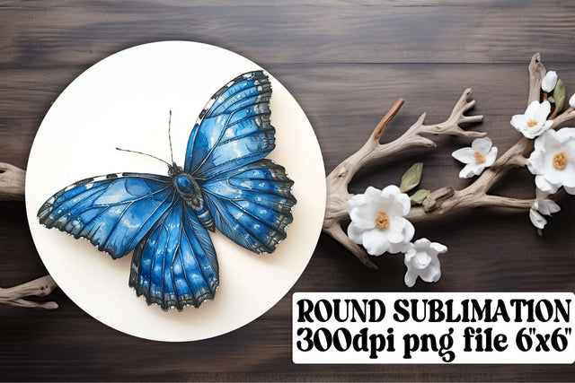 Delicate Butterfly Round Sublimation for Keychains and Car Cup Coasters Sublimation afrosvg 