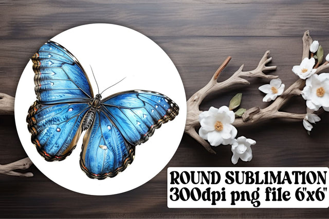 Delicate Butterfly Round Sublimation for Keyrings and Car Accessories Sublimation afrosvg 