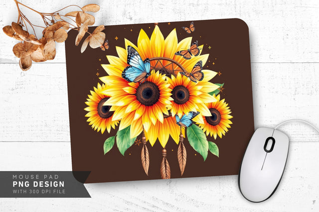 Delicate Floral Glow Mousepad Sublimation Regulrcrative 