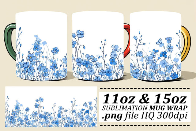 Delicate Floral Oasis Mug Sublimation Art Sublimation afrosvg 