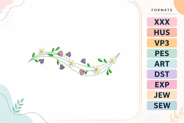 Delicate Floral Sway Branch Embroidery Design Embroidery/Applique DESIGNS sg embroidery 