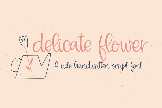 Delicate Flower, Cute Handwriting Font, Script Fonts for Cricut Font Designing Digitals 