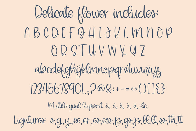 Delicate Flower, Cute Handwriting Font, Script Fonts for Cricut - So Fontsy