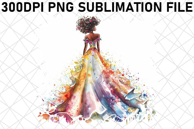 Delicate Harmony: Watercolor Wedding Set Sublimation afrosvg 