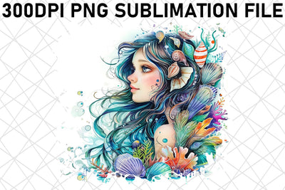 Delicate Ocean Mermaid Sublimation Artwork Pack Sublimation afrosvg 