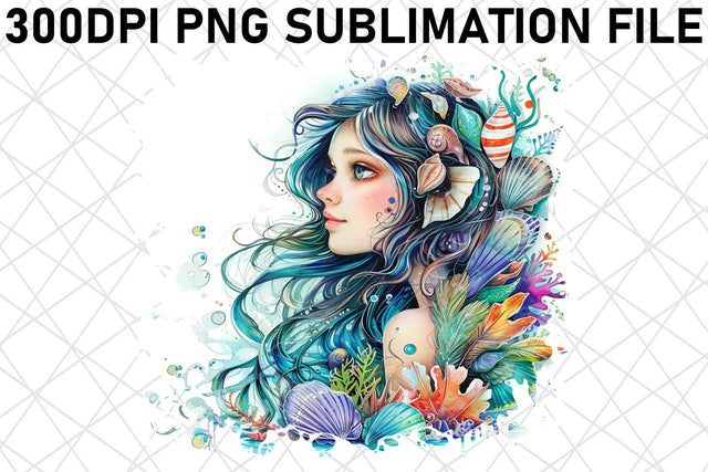 Delicate Ocean Mermaid Sublimation Artwork Pack Sublimation afrosvg 