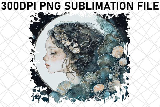 Delicate Ocean Mermaid Sublimation Artwork Pack Sublimation afrosvg 