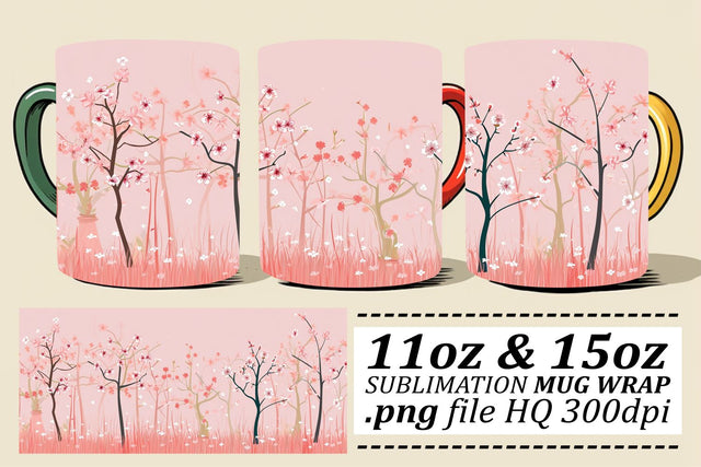 Delicate Petal Haven Mug Pattern Design Sublimation afrosvg 