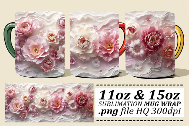 Delicate Petals Cup Design - Spring's Sublimated Beauty Sublimation afrosvg 