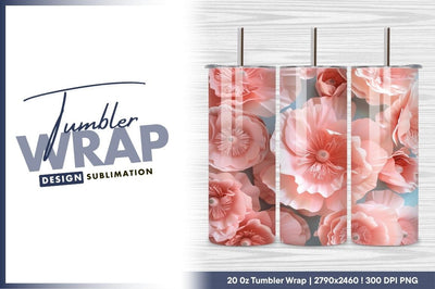 Delicate Pink Paper Flowers Background Floral Design Sublimation Regulrcrative 