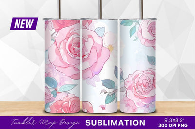 Delicate pink roses floral pattern background Sublimation Regulrcrative 
