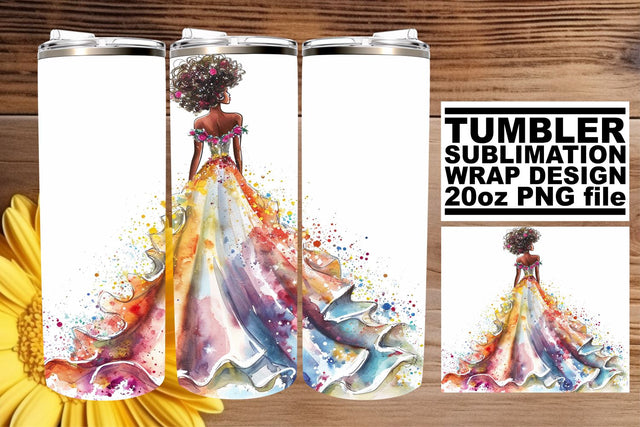 Delicate Watercolor Wedding Tumbler: Bridal Elegance 20oz Sublimation afrosvg 