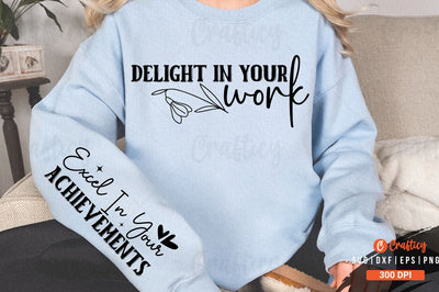 Delight in your work Sleeve SVG Design SVG Designangry 