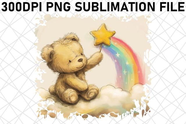 Delightful Bear Watercolor Art Set for Sublimation Crafting Projects Sublimation afrosvg 