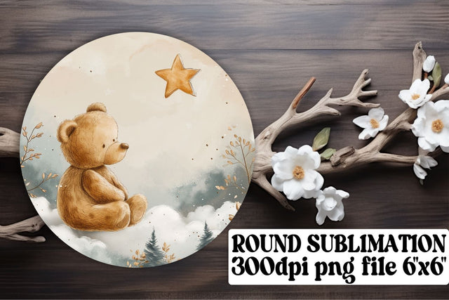Delightful Circle Decor Collection with Bears Sublimation afrosvg 