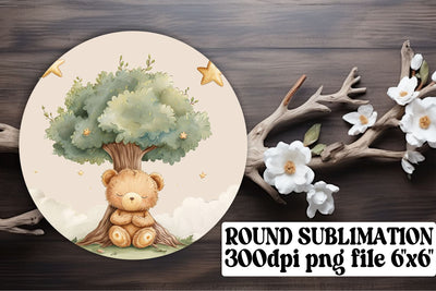 Delightful Circle Prints with Mischievous Bears Sublimation afrosvg 
