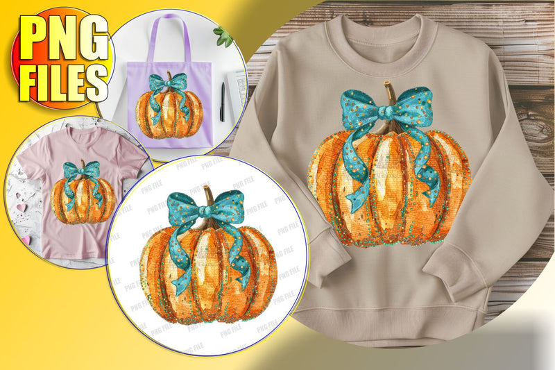 Delightful Pumpkin with Bow for Halloween PNG Design Sublimation afrosvg 