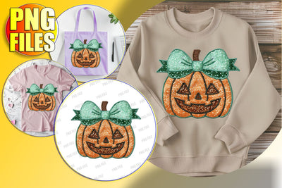 Delightful Pumpkin with Bow for Halloween Sublimation Sublimation afrosvg 