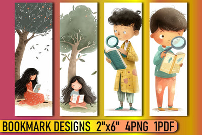 Delightful Watercolor Kids for Book Lovers Sublimation afrosvg 