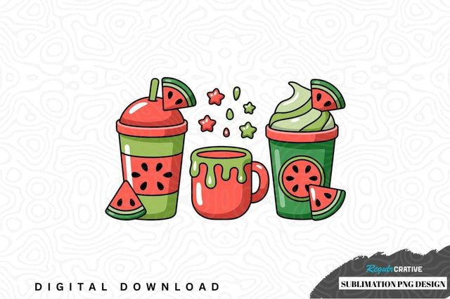 Delightful watermelon drink design for sublimation Sublimation Regulrcrative 