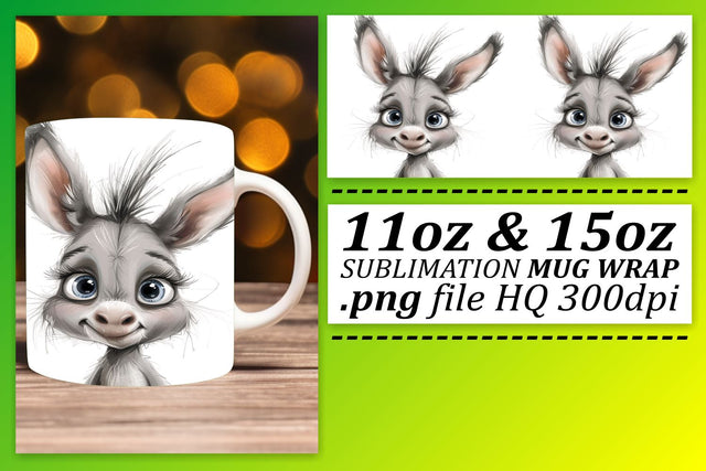 Delightful Wildlife Watercolor Mug Wrap - Sublimation 11oz Sublimation afrosvg 