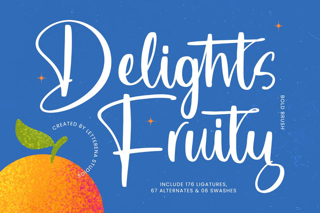 Delights Fruity - Bold Brush Font Font Letterena Studios 