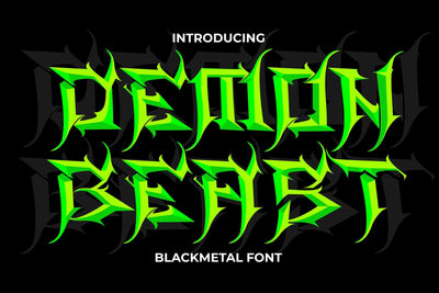 Demon Beast - Black Metal font Font Mozzatype 