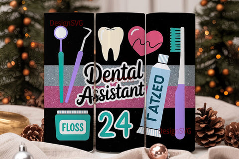 Dental Assistant 20oz Tumbler Wrap Sublimation DesignSVG 