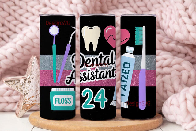Dental Assistant 20oz Tumbler Wrap Sublimation DesignSVG 