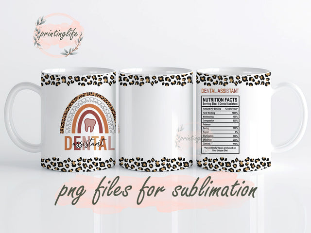 Dental Assistant Mug Wrap Design, Instant Digital Design Download Mug Wrap Design, Mug Design PNG Sublimation PrintingLife 