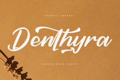 Denthyra - Modern Bold Script Font Letterena Studios 