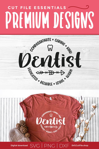 Dentist svg for cricut, dds svg, dmd svg, svg dxf png, tooth svg SVG SVG Cut File 