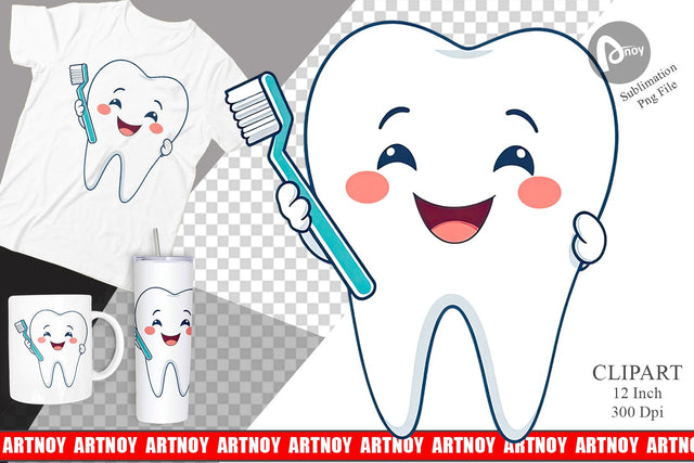 Dentist Tooth Clipart Sublimation artnoy 