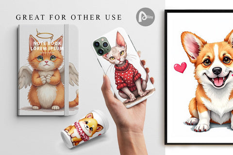 Derpy Valentine Pets Digital Paper Digital Pattern artnoy 