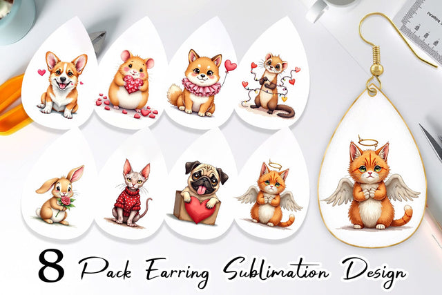 Derpy Valentine Pets Earring Sublimation artnoy 