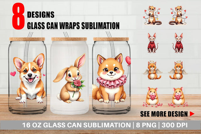 Derpy Valentine Pets Glass Can Sublimation artnoy 