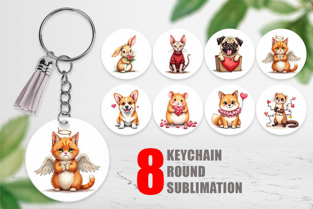 Derpy Valentine Pets Keychain Sublimation artnoy 