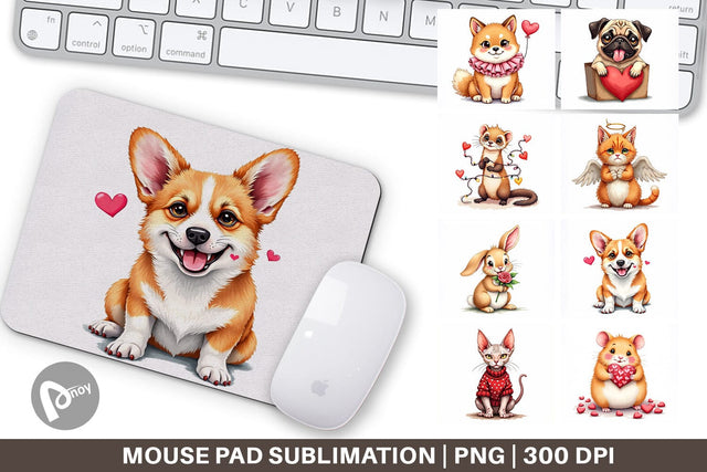 Derpy Valentine Pets Mouse Pad Sublimation artnoy 