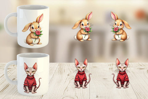 Derpy Valentine Pets Mug Wrap Sublimation artnoy 