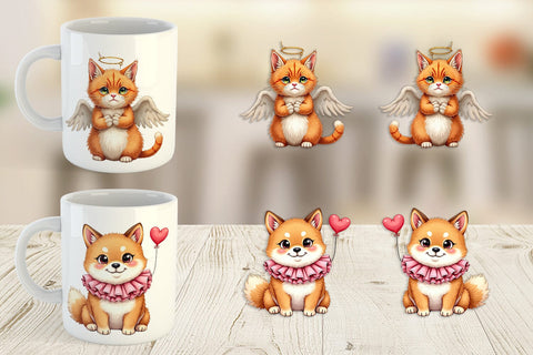 Derpy Valentine Pets Mug Wrap Sublimation artnoy 