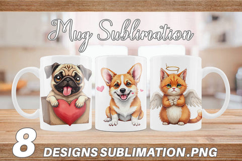 Derpy Valentine Pets Mug Wrap Sublimation artnoy 