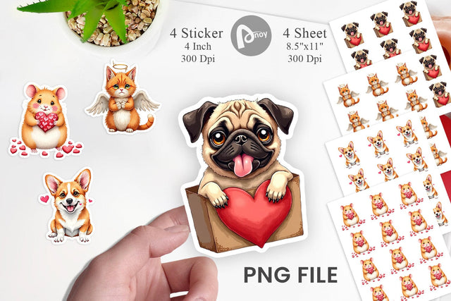 Derpy Valentine Pets Sticker Sublimation artnoy 