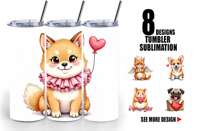 Derpy Valentine Pets Tumbler Sublimation artnoy 