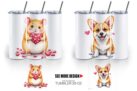 Derpy Valentine Pets Tumbler Sublimation artnoy 