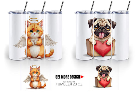 Derpy Valentine Pets Tumbler Sublimation artnoy 