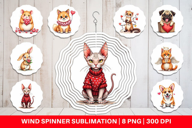 Derpy Valentine Pets Wind Spinner Sublimation artnoy 